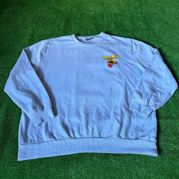 Pac-Man Bandai Namco Long Sleeve Crew Neck Fleece Pullover Sweater Big Size XXL - Picture 1 of 11